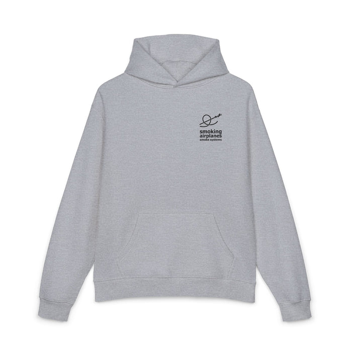 Relaxed Hoodie with Embroidered Smoking Airplanes Graphic